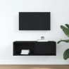 Meuble TV chêne noir 80x31x25,5 cm bois d'ingénierie 584052584052