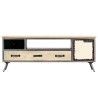 Meuble TV Bois de manguier massif et acier 120x30x45 cm 584059584059