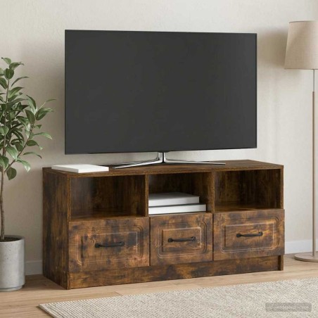 Meuble TV Chêne fumé 102 x 34,5 x 47 cm Bois d'ingénierie 584061584061