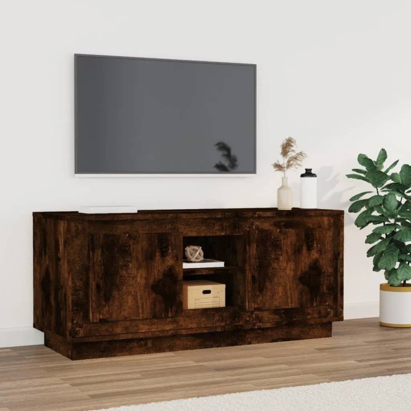 Meuble TV chêne fumé 102x35x45 cm bois d'ingénierie 584063584063