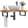 Étagère de vasque murale acier et bois massif d'acacia 584065584065