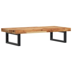 Étagère de vasque murale acier et bois massif d'acacia 584065584065