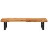 Étagère de vasque murale acier et bois massif d'acacia 584065584065