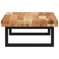 Étagère de vasque murale acier et bois massif d'acacia 584065584065