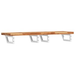 Étagère de vasque murale acier et bois massif d'acacia 584066584066