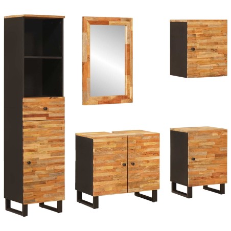 Ensembles de salle de bain 5 pcs Naturel Bois de mangue massif 584069584069