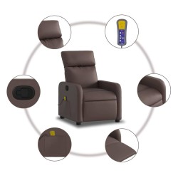 Fauteuil de massage inclinable Marron Similicuir 584074584074