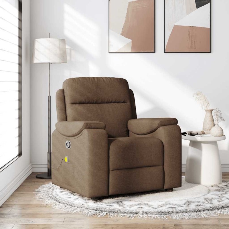 Fauteuil de massage inclinable Marron Tissu 584075584075