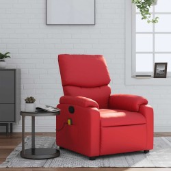 Fauteuil de massage inclinable rouge similicuir 584076584076