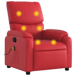 Fauteuil de massage inclinable rouge similicuir 584076584076