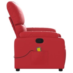 Fauteuil de massage inclinable rouge similicuir 584076584076