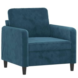 Fauteuil avec repose-pied Bleu 60 cm Velours 584079584079