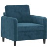 Fauteuil avec repose-pied Bleu 60 cm Velours 584079584079