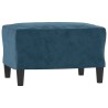 Fauteuil avec repose-pied Bleu 60 cm Velours 584079584079