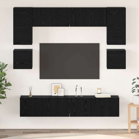 Ensemble meuble TV 8 pcs Chêne noir Bois d'ingénierie 584084584084