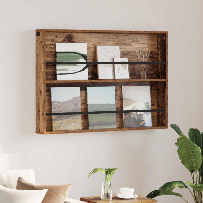 Étagère à magazines avec étagère Bois ancien 100 x 12 x 70 cm 584086584086