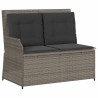 Salon de jardin avec coussins 3 pcs gris résine tressée 584087584087