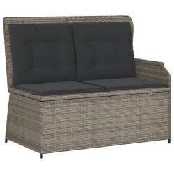 Salon de jardin avec coussins 3 pcs gris résine tressée 584087584087