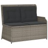 Salon de jardin avec coussins 3 pcs gris résine tressée 584087584087
