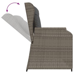 Salon de jardin avec coussins 3 pcs gris résine tressée 584087584087