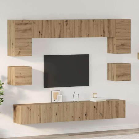 Ensemble meuble TV 8 pcs Chêne artisanal Bois d'ingénierie 584088584088