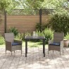 Ensemble table et chaises avec coussin 3 pcs Gris Rotin PE 584089584089
