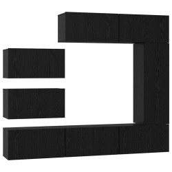 Ensemble meuble TV 8 pcs Chêne noir Bois d'ingénierie 584090584090