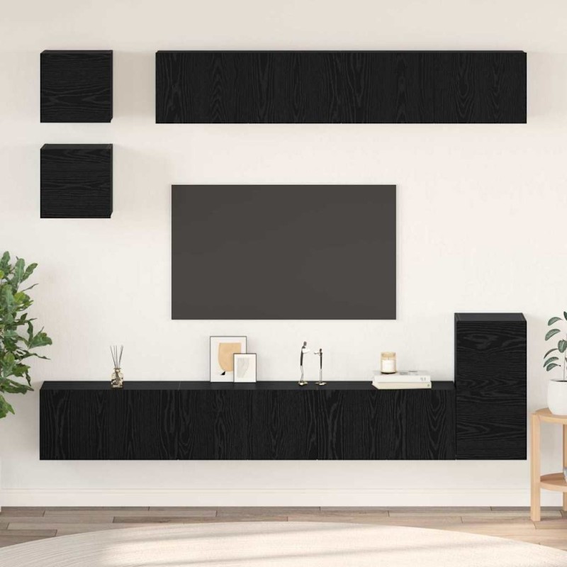 Ensemble meuble TV 8 pcs Chêne noir Bois d'ingénierie 584093584093