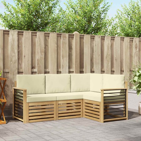 Ensembles de canapés 4 pcs Blanc et crème Polyester 584095584095