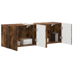Meuble TV mural 2 pcs Chêne fumé 59,5 x 31 x 40 cm 584099584099