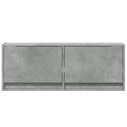 Meuble TV mural avec lumières LED gris béton 100x31x35 cm 584100584100