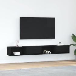 Meuble TV 2 pcs chêne noir 100x31x25,5 cm bois d'ingénierie 584103584103