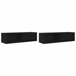 Meuble TV 2 pcs chêne noir 100x31x25,5 cm bois d'ingénierie 584103584103