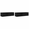 Meuble TV 2 pcs chêne noir 100x31x25,5 cm bois d'ingénierie 584103584103
