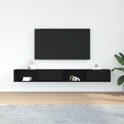 Meuble TV 2 pcs chêne noir 100x31x25,5 cm bois d'ingénierie 584103584103