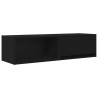 Meuble TV 2 pcs chêne noir 100x31x25,5 cm bois d'ingénierie 584103584103