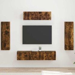 Meuble TV 5 pcs Chêne fumé 584105584105