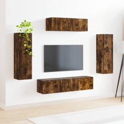 Meuble TV 5 pcs Chêne fumé 584105584105