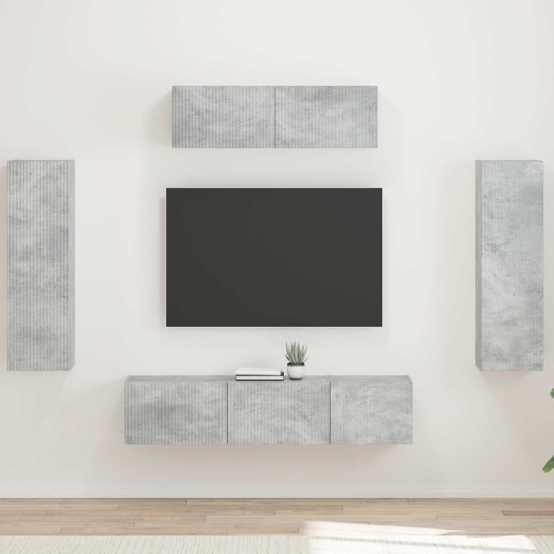 Meuble TV 5 pcs Gris béton 584106584106