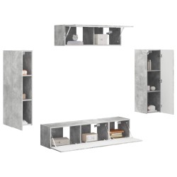 Meuble TV 5 pcs Gris béton 584106584106