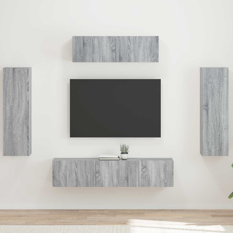 Meuble TV 5 pcs Gris Sonoma 584107584107