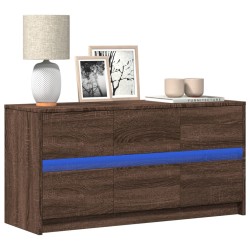 Meuble TV avec LED chêne marron 100x34x50 cm bois d'ingénierie 584112584112