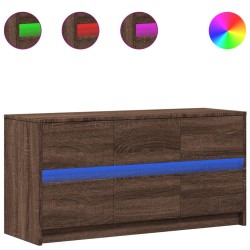 Meuble TV avec LED chêne marron 100x34x50 cm bois d'ingénierie 584112584112