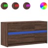Meuble TV avec LED chêne marron 100x34x50 cm bois d'ingénierie 584112584112