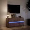 Meuble TV avec LED chêne marron 100x34x50 cm bois d'ingénierie 584112584112