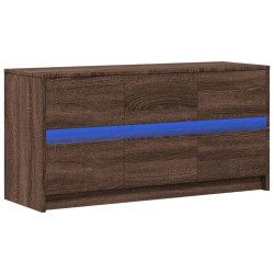 Meuble TV avec LED chêne marron 100x34x50 cm bois d'ingénierie 584112584112