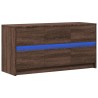 Meuble TV avec LED chêne marron 100x34x50 cm bois d'ingénierie 584112584112