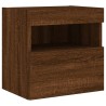 Meuble TV mural avec lumières LED chêne marron 40x30x40 cm 584113584113
