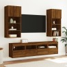 Meuble TV mural avec lumières LED chêne marron 40x30x40 cm 584113584113