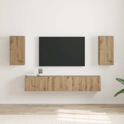 Meuble TV mural 2 pcs Chêne artisan Bois d'ingénierie 584115584115